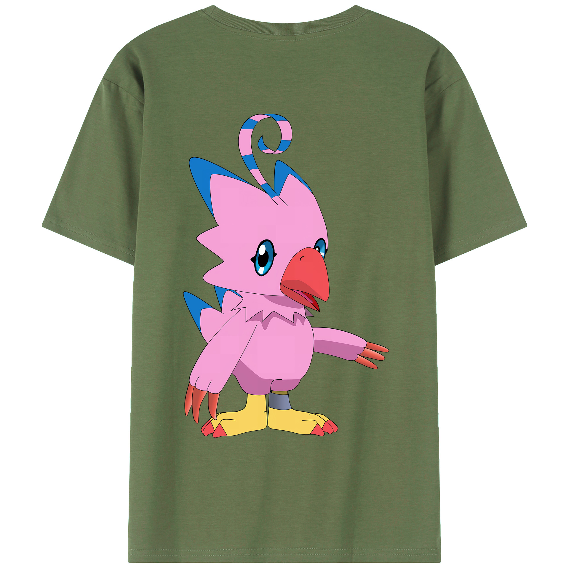 （画像用） Digimon デジタルモンスター/デジモン 綿100％ メンズ半袖Tシャツ（バックプリント） 通気性